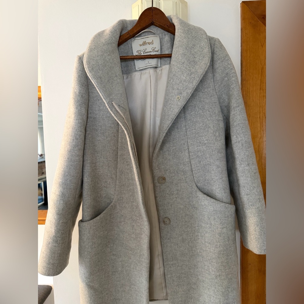 Aritzia Wilfred Gray Wool Cocoon coat